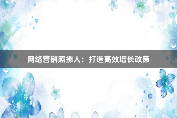 网络营销照拂人：打造高效增长政策